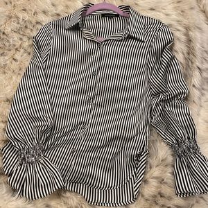 B&W Striped Button Down